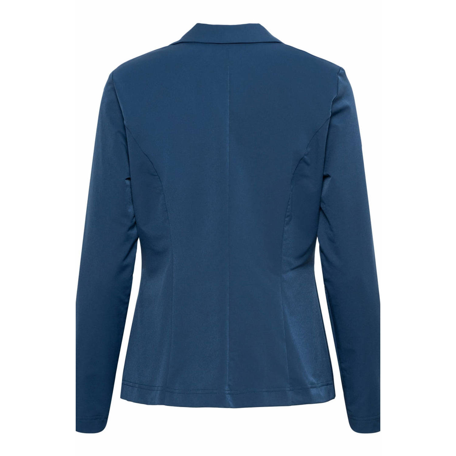 &Co Woman rechtvallende blazer PHILEINE van travelstof blauw