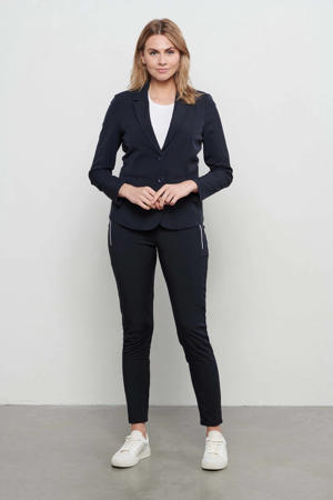 rechtvallende blazer PHILEINE van travelstof marine