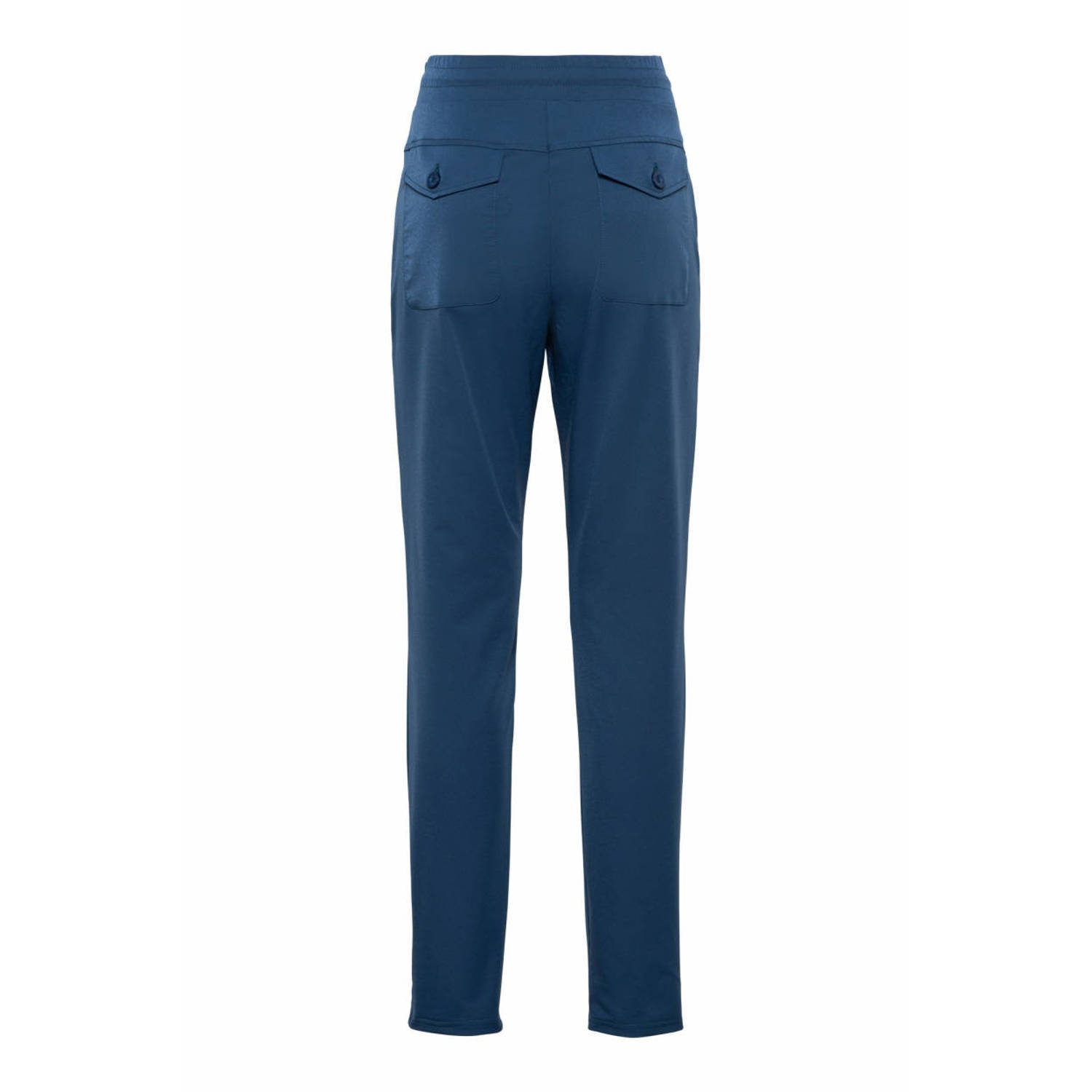 &Co Woman regular fit pantalon PENNY van travelstof blauw