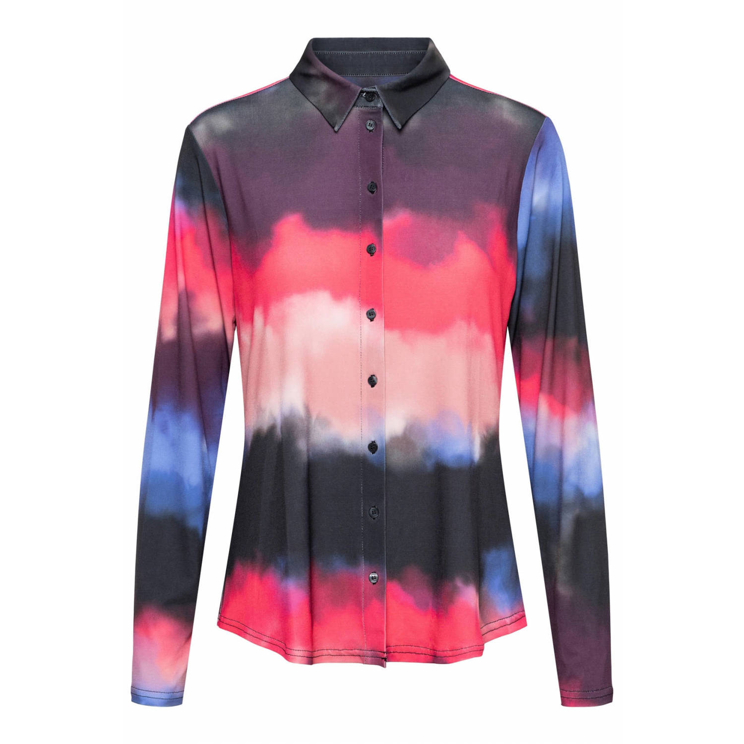 &Co Woman dip-dye blouse LOTTE WATERCOLOR LINE paars roze blauw