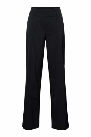straight fit pantalon PATRICE van travelstof zwart