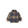 Dirkje geruite teddy winterjas donkerblauw/bruin/ecru
