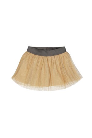 korte rok met glitter beige