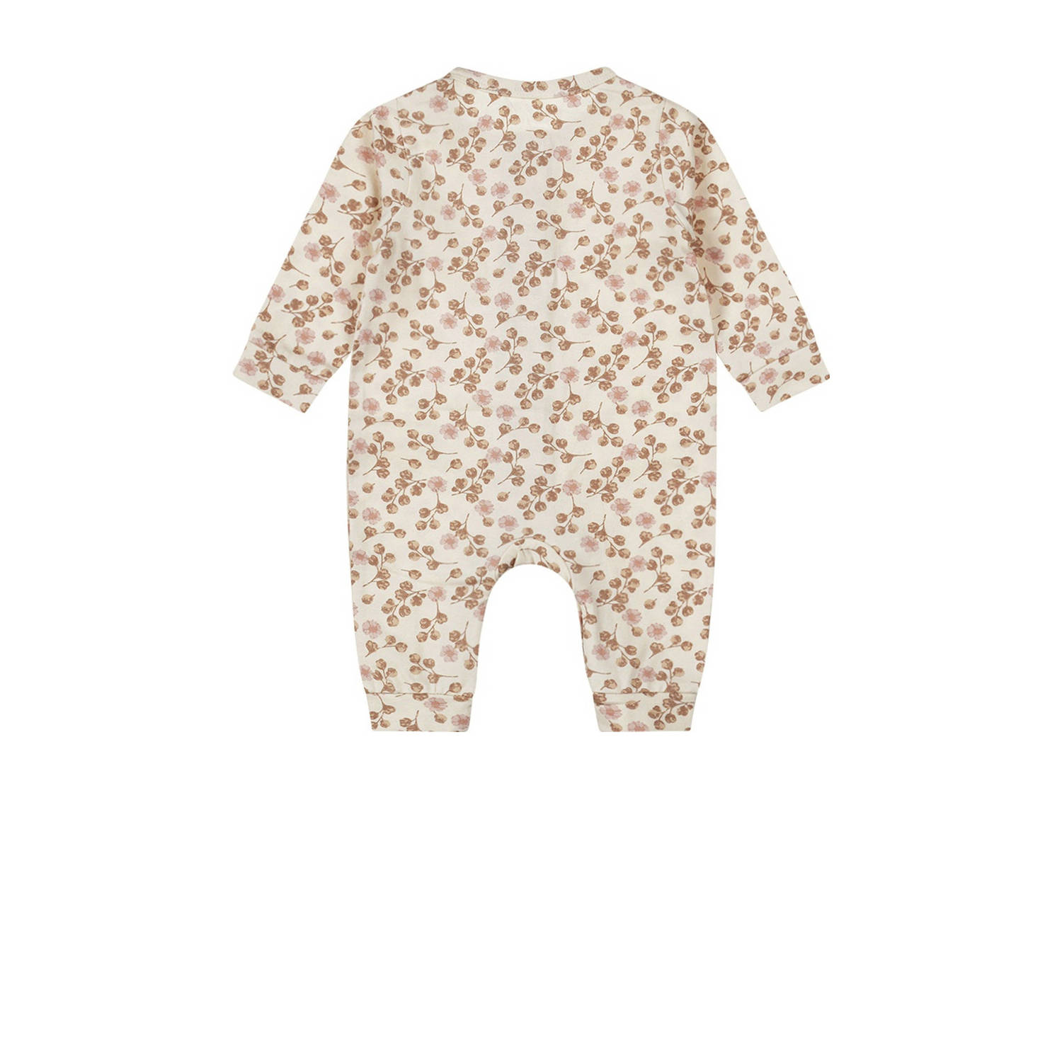 Dirkje baby boxpak met all over print lichtbruin roze ecru