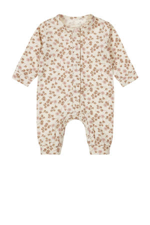 baby boxpak met all over print lichtbruin/roze/ecru
