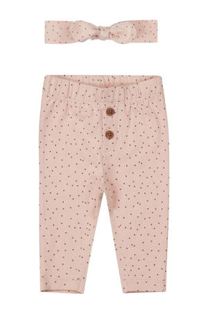 baby broek + haarband roze