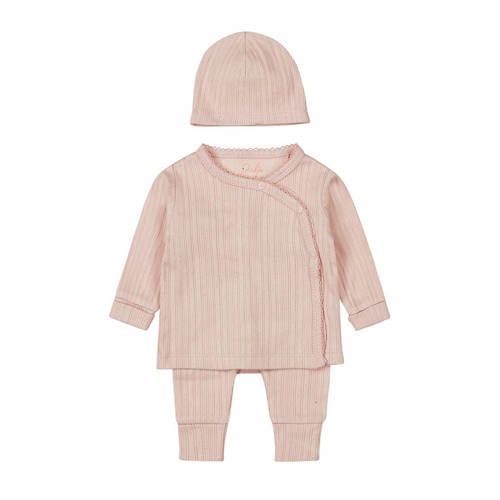 Dirkje overslagshirt + broek + muts roze afbeelding