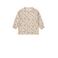 Dirkje longsleeve met all over print en ruches lichtbruin/roze/ecru