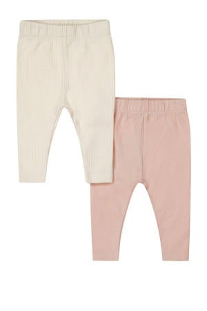 babybroek - set van 2 roze/ecru