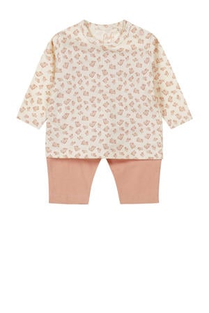 pyjama met all over print roze