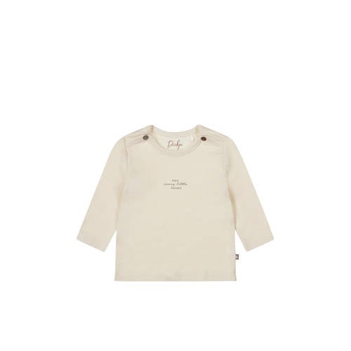 Dirkje baby longsleeve met tekst offwhite afbeelding