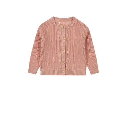 Dirkje baby gebreid vest roze afbeelding