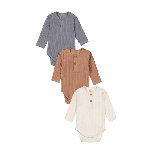 Dirkje romper - set van 3 bruin/blauw/wit afbeelding