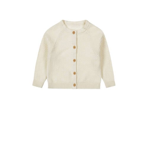 Dirkje baby gebreid vest wit afbeelding