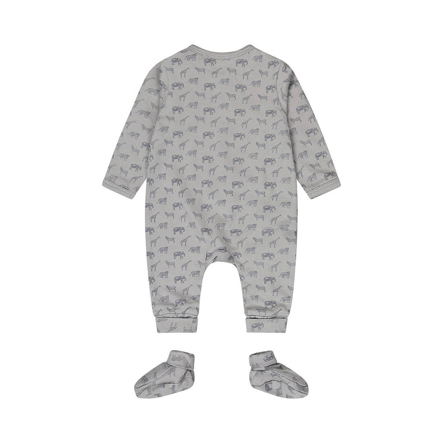 Dirkje boxpak + slofjes grijs blauw
