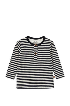 baby gestreepte longsleeve blauw/wit