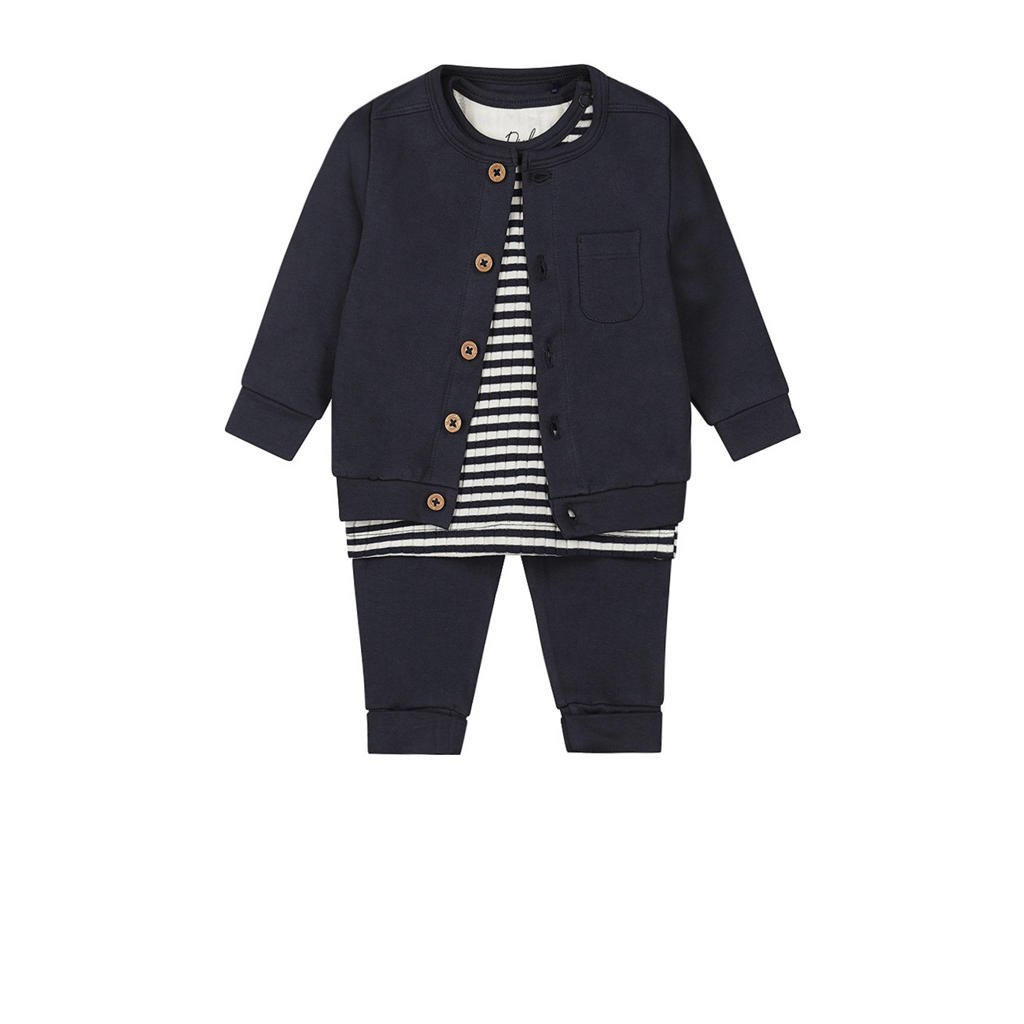 Dirkje vest + longsleeve + broek blauw/wit