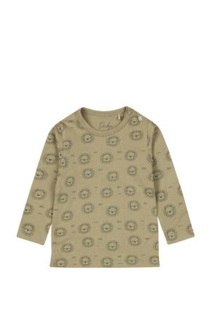 baby longsleeve met all over print groen