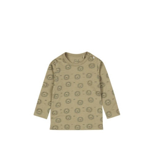 Dirkje baby longsleeve met all over print groen afbeelding