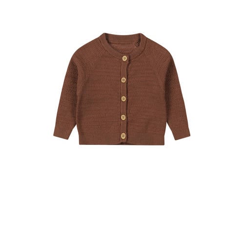 Dirkje baby gebreid vest bruin afbeelding