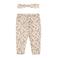 Dirkje baby broek + haarband lichtbruin/roze/ecru