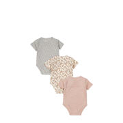 thumbnail: Dirkje romper - set van 3 roze/offwhite