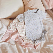 thumbnail: Dirkje romper - set van 3 roze/offwhite