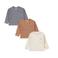 Dirkje longsleeve - bruin/offwhite/blauw (set van 3)