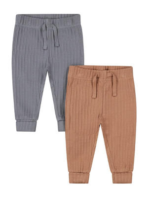 babybroek - bruin/grijs (set van 2)