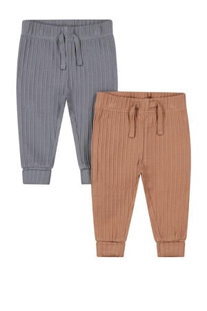 babybroek - bruin/grijs (set van 2)