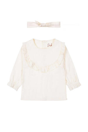 blouse + haarband beige