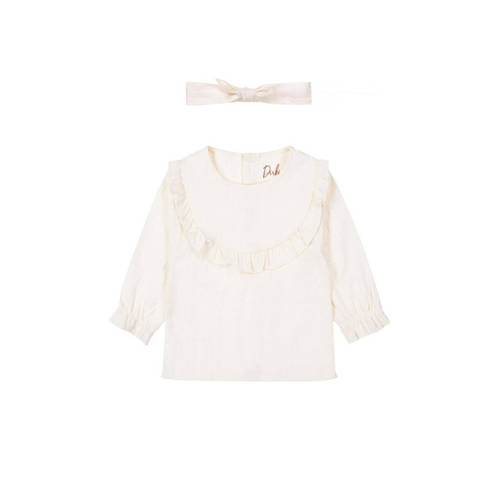 Dirkje blouse + haarband beige afbeelding