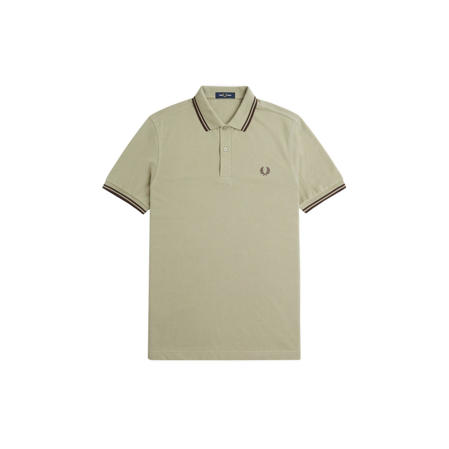 Fred Perry Twin Tipped Short Sleeve Polo Shirt Heren Brown- Heren Brown