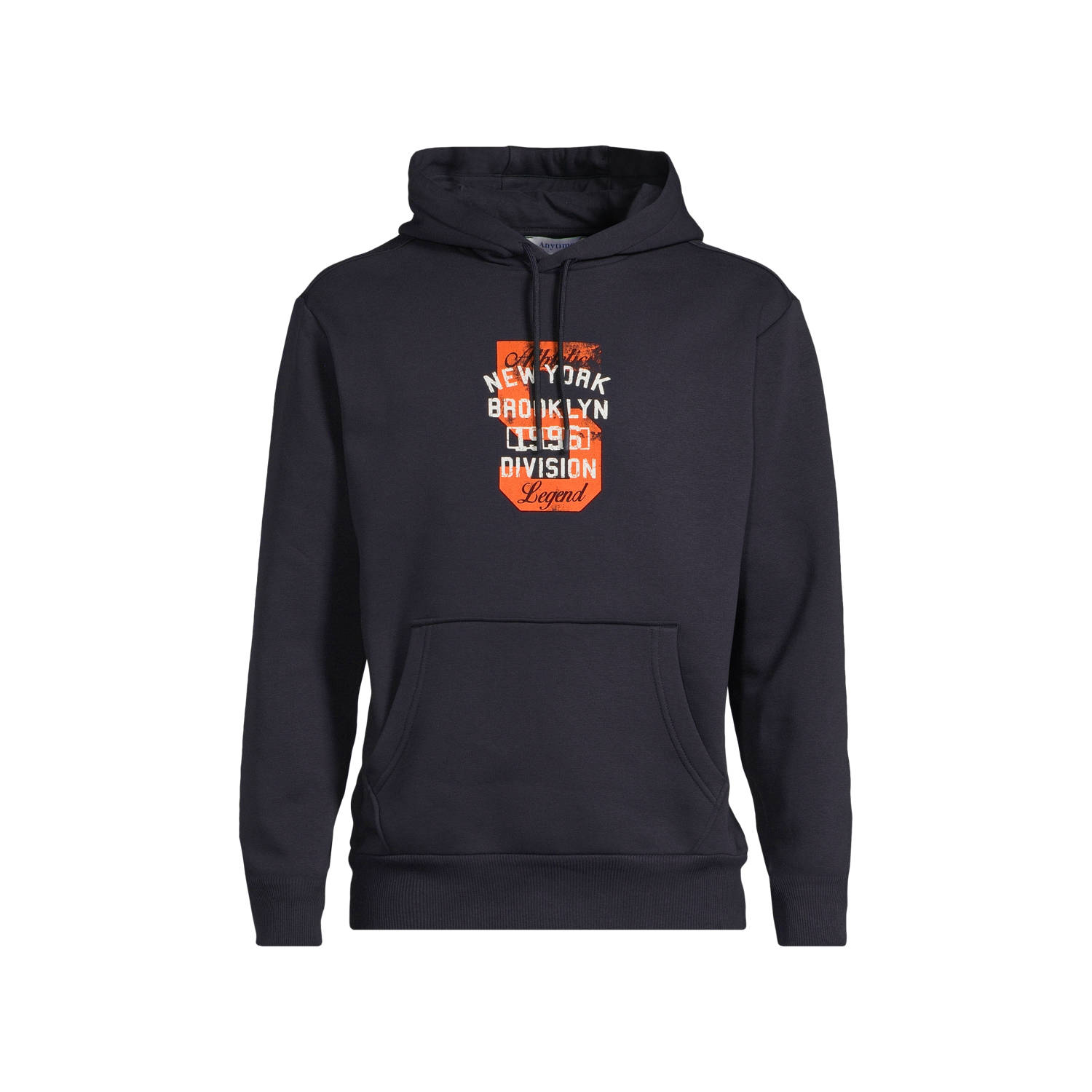 Anytime hoodie met printopdruk donkerblauw