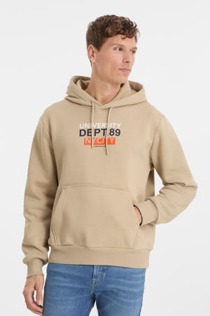 Hoodie met printopdruk beige