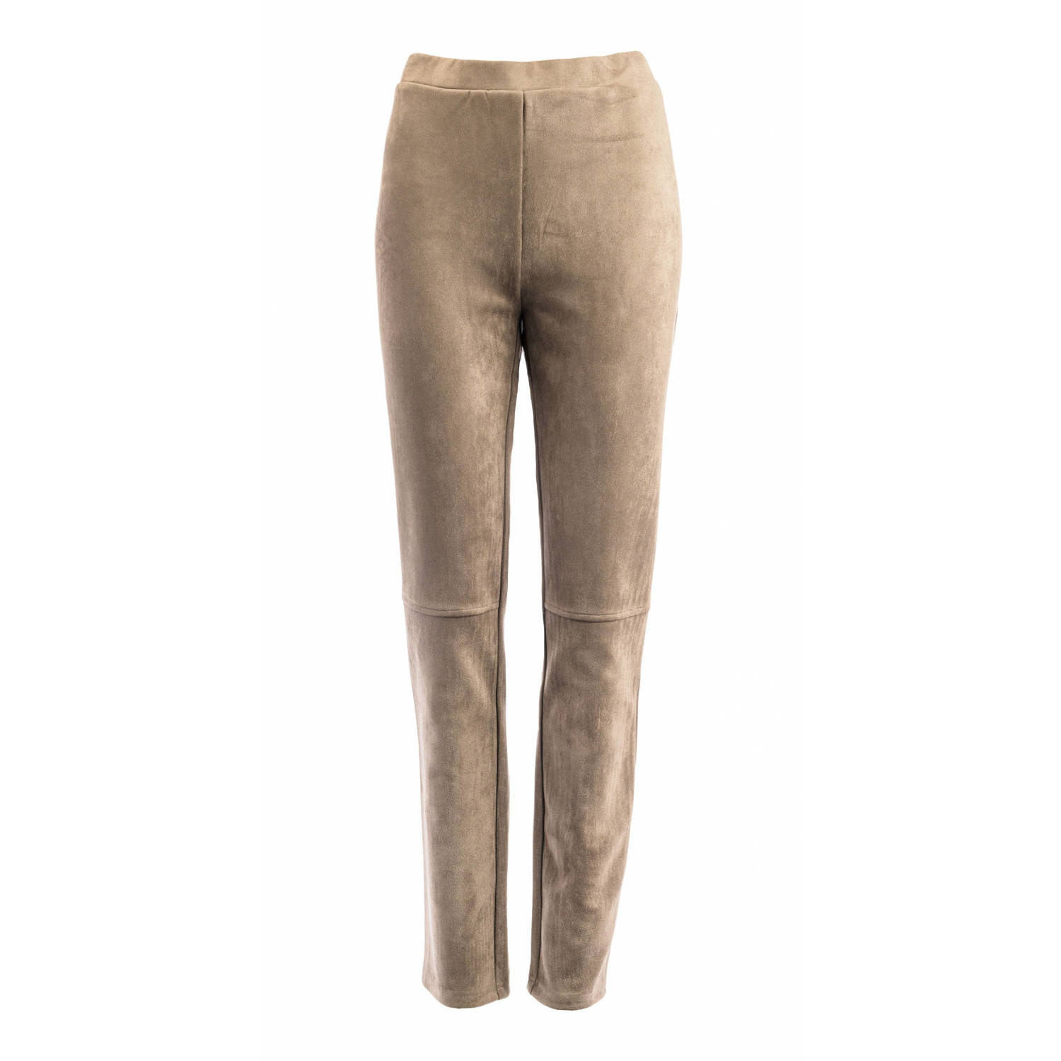 NED skinny broek Cassued-RMC Suede lichtbruin