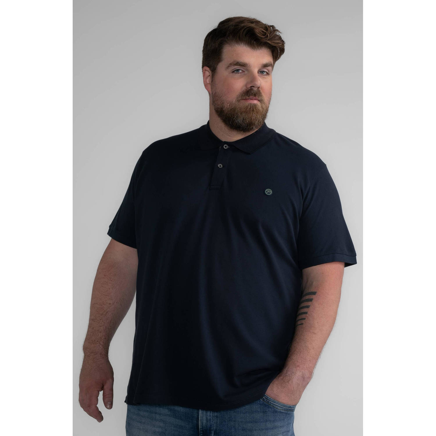 Petrol industries Plus Size polo donkerblauw