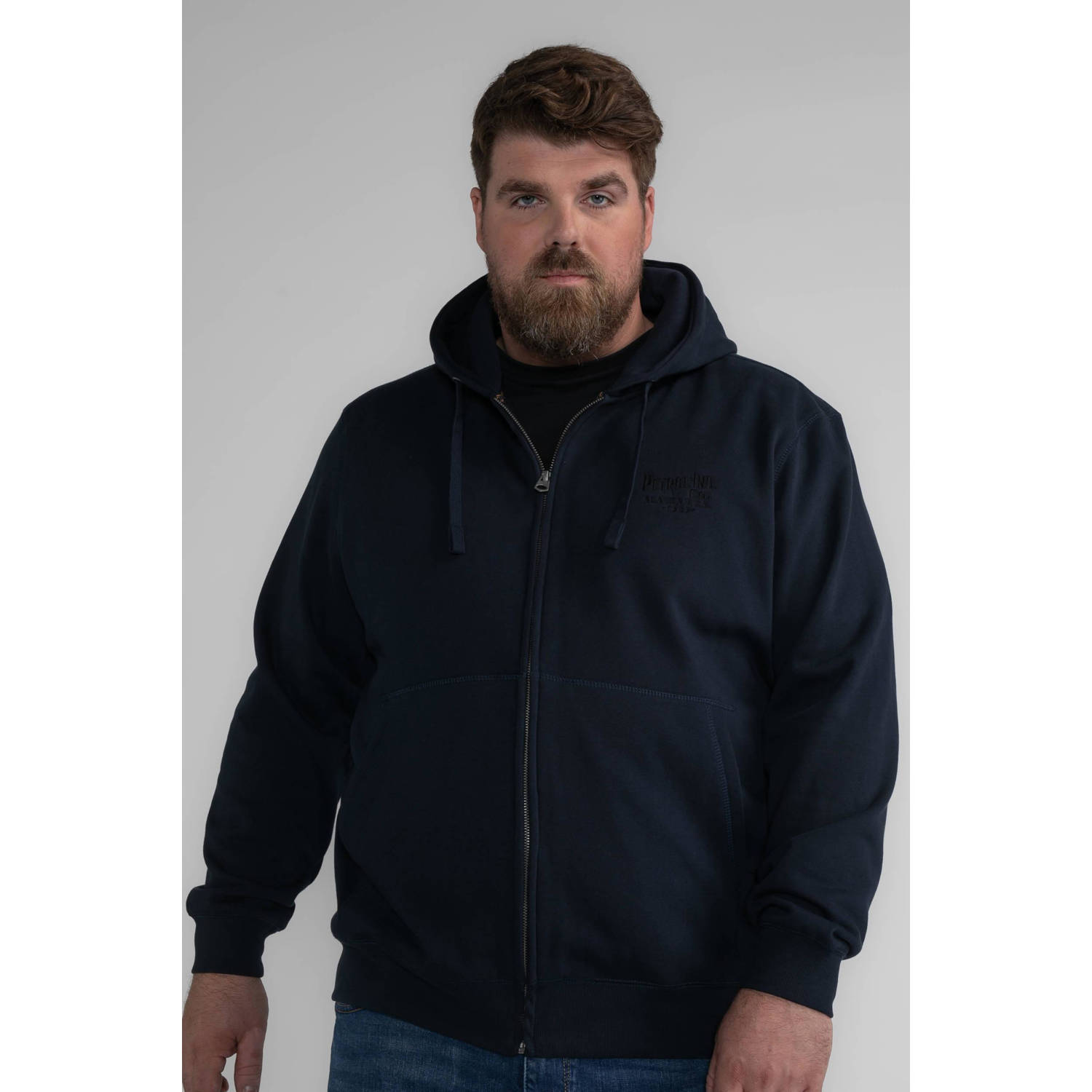 Petrol industries Plus Size sweatvest donkerblauw