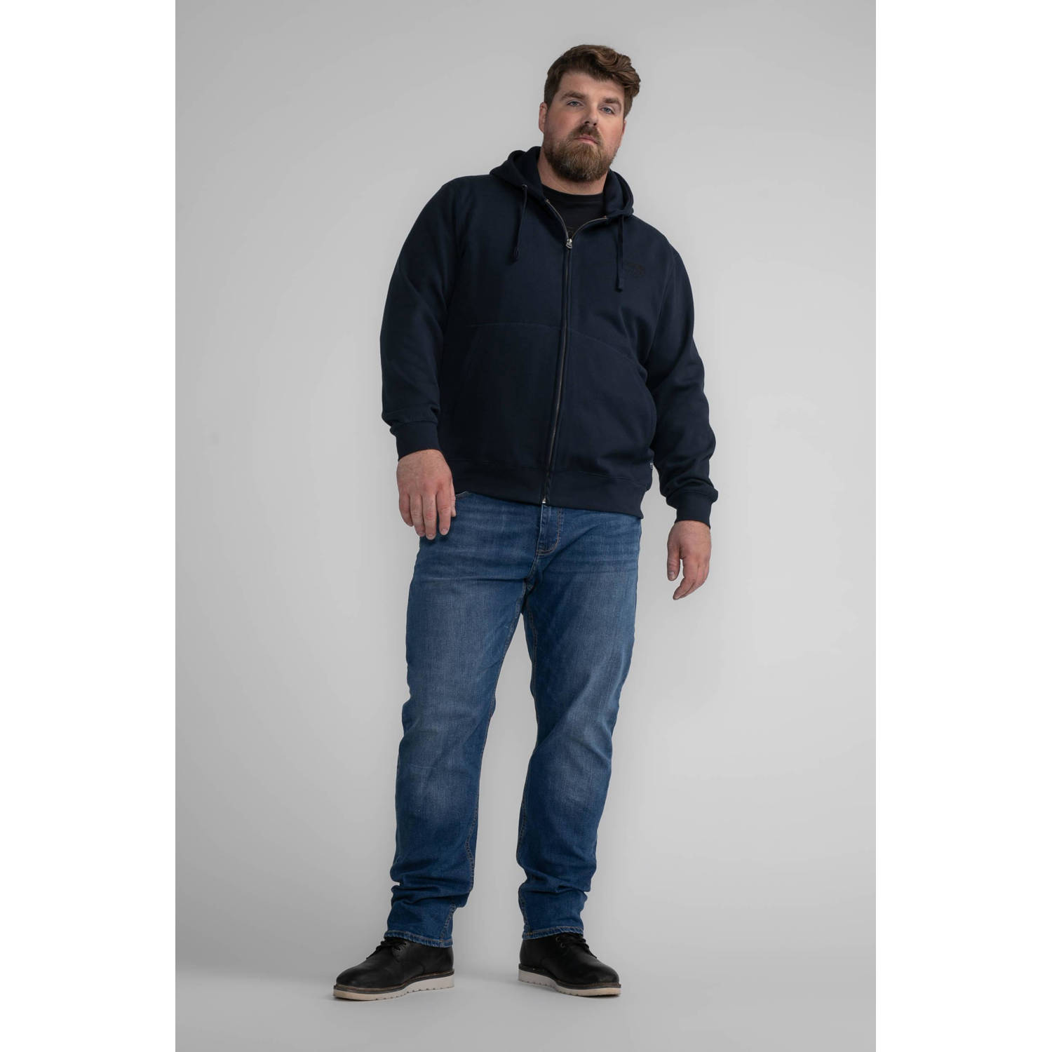 Petrol industries Plus Size sweatvest donkerblauw