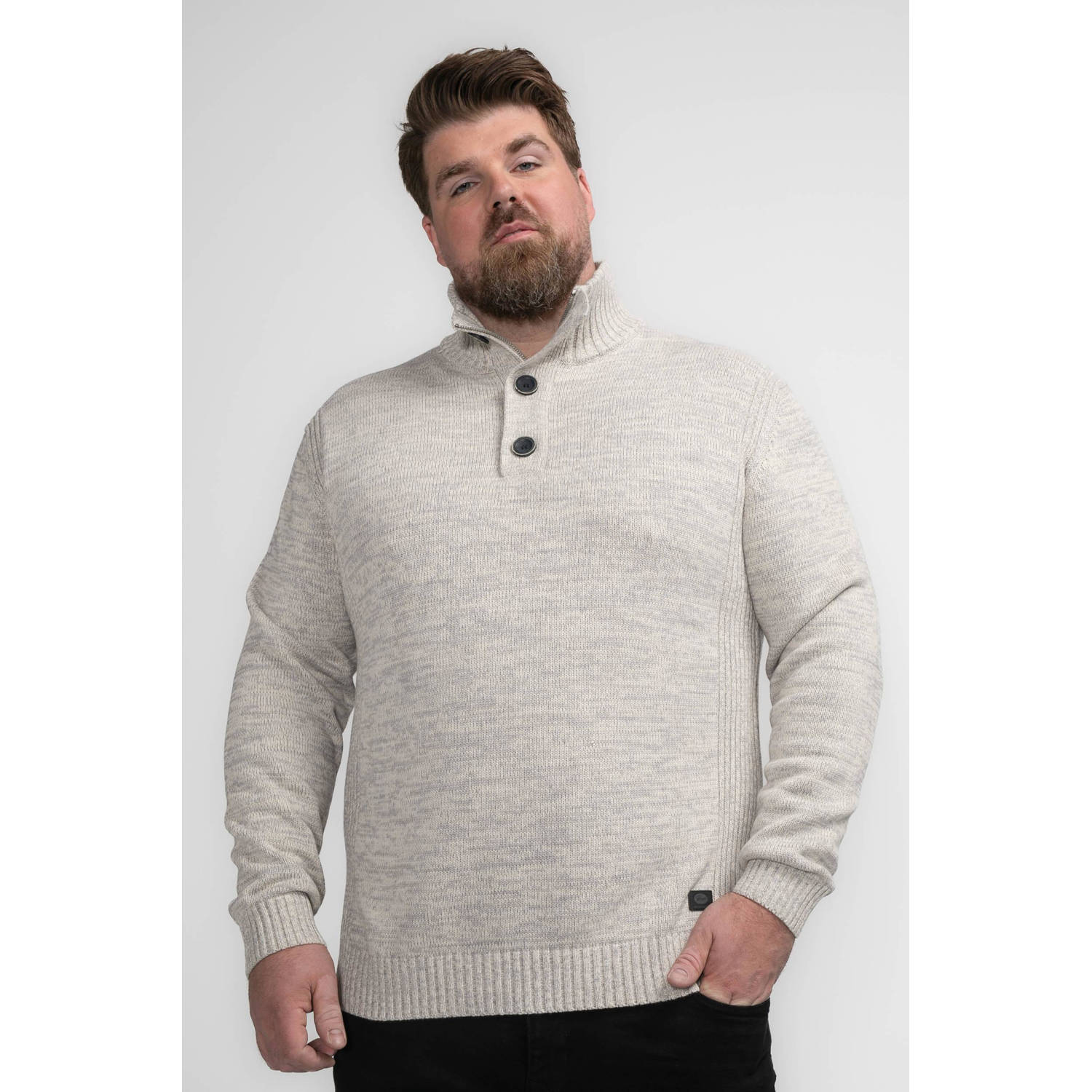 Petrol industries Plus Size gebreide trui grijs