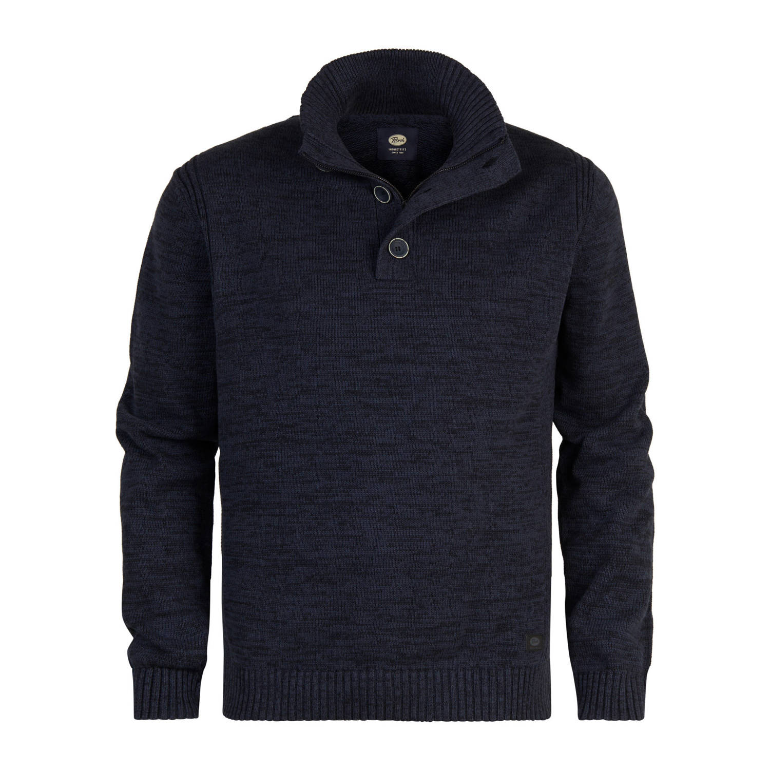 Petrol industries Plus Size gebreide trui donkerblauw