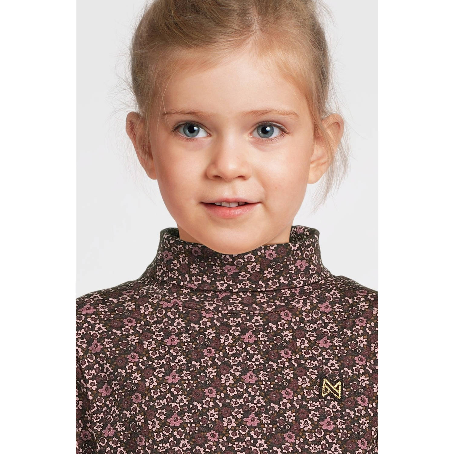 Koko Noko longsleeve met all over print bruin roze lichtroze