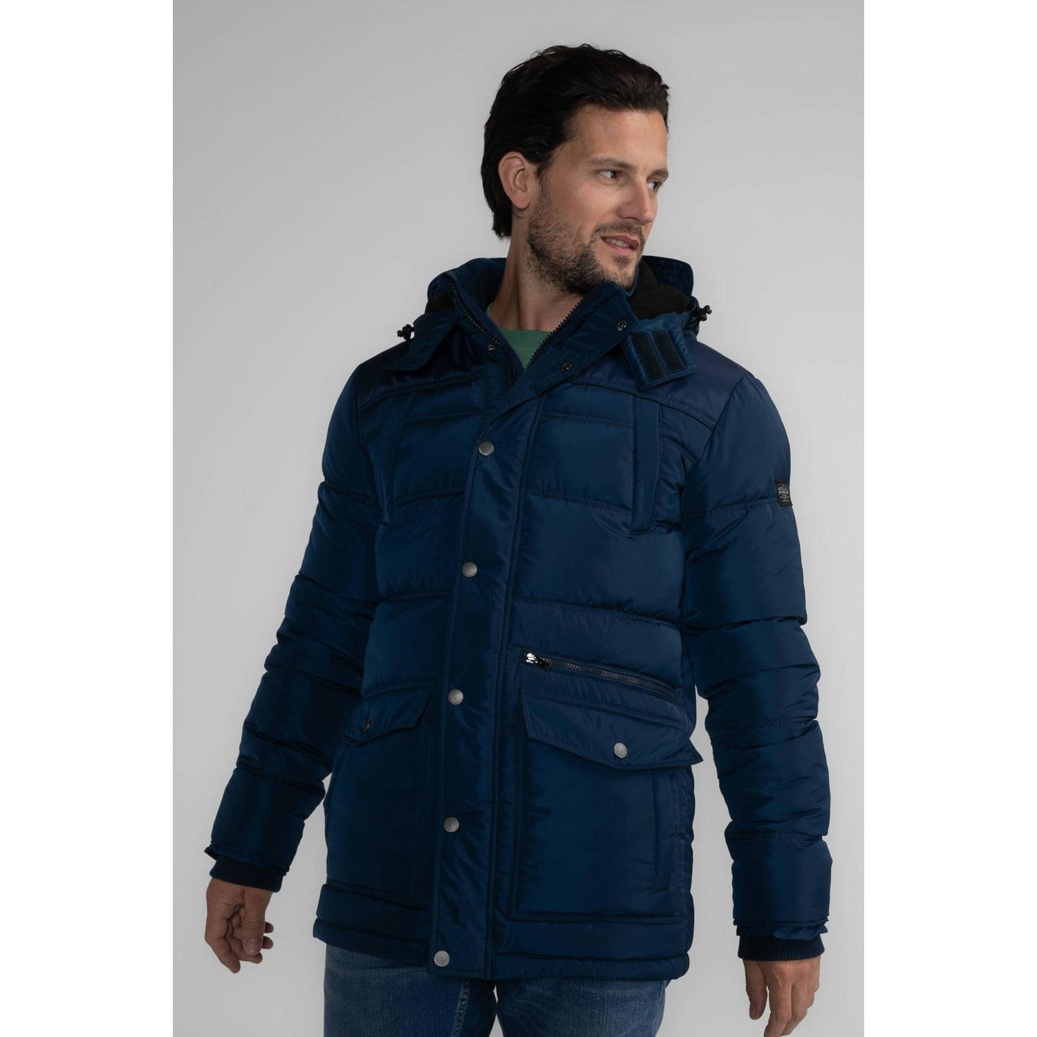 Petrol Industries gewatteerde winterjas deep navy