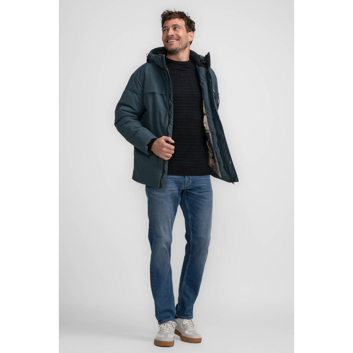 Petrol Industries gewatteerde jas midnight blue