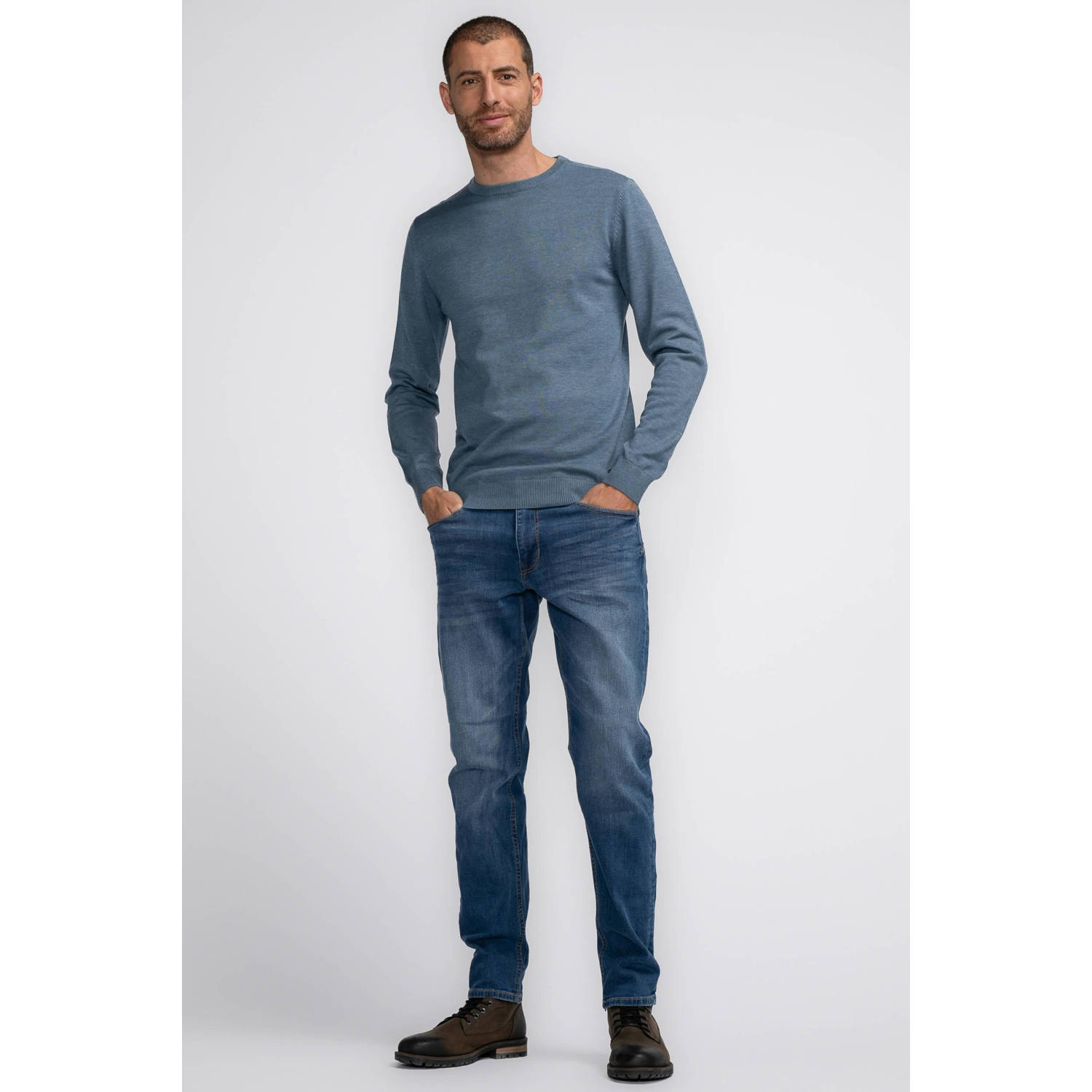 Petrol Industries gebreide trui blauw