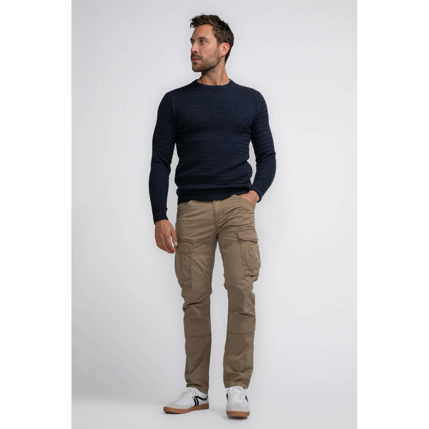 Petrol Industries regular fit cargo broek bruin