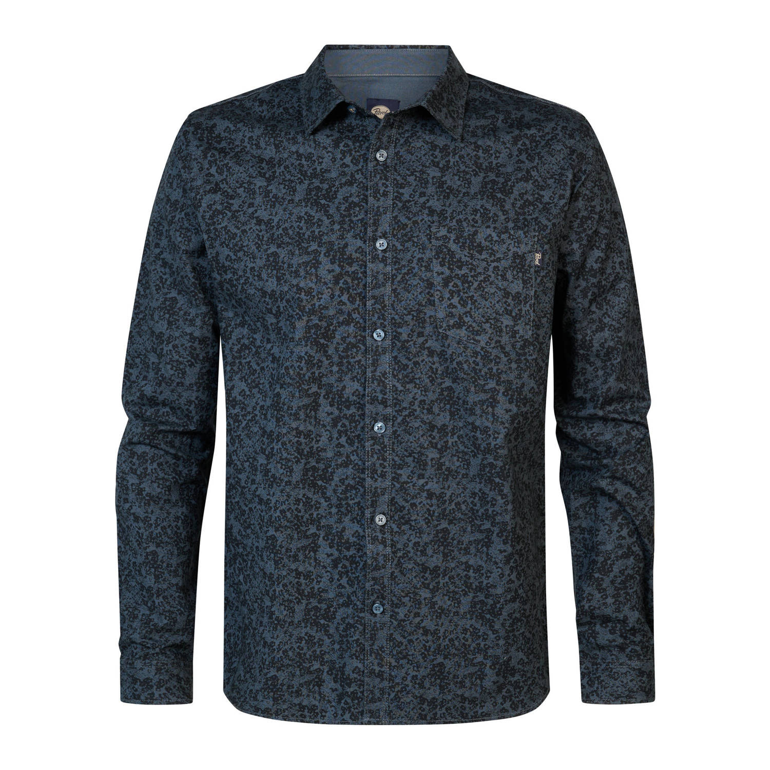 Petrol Industries overhemd met all over print midnight blue