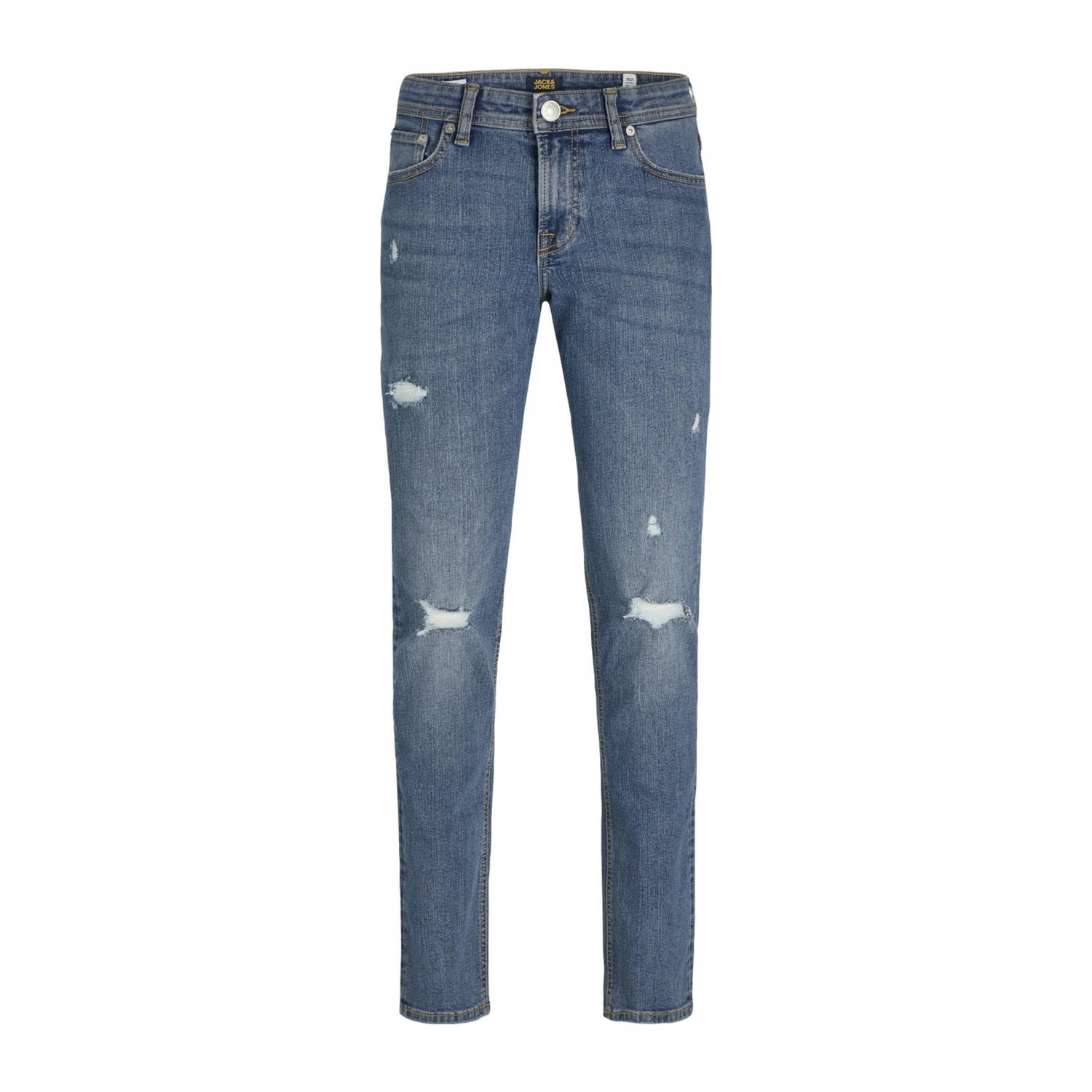 Jack & jones JUNIOR slim fit jeans JJIGLENN JJORIGINAL blue denim Blauw 128