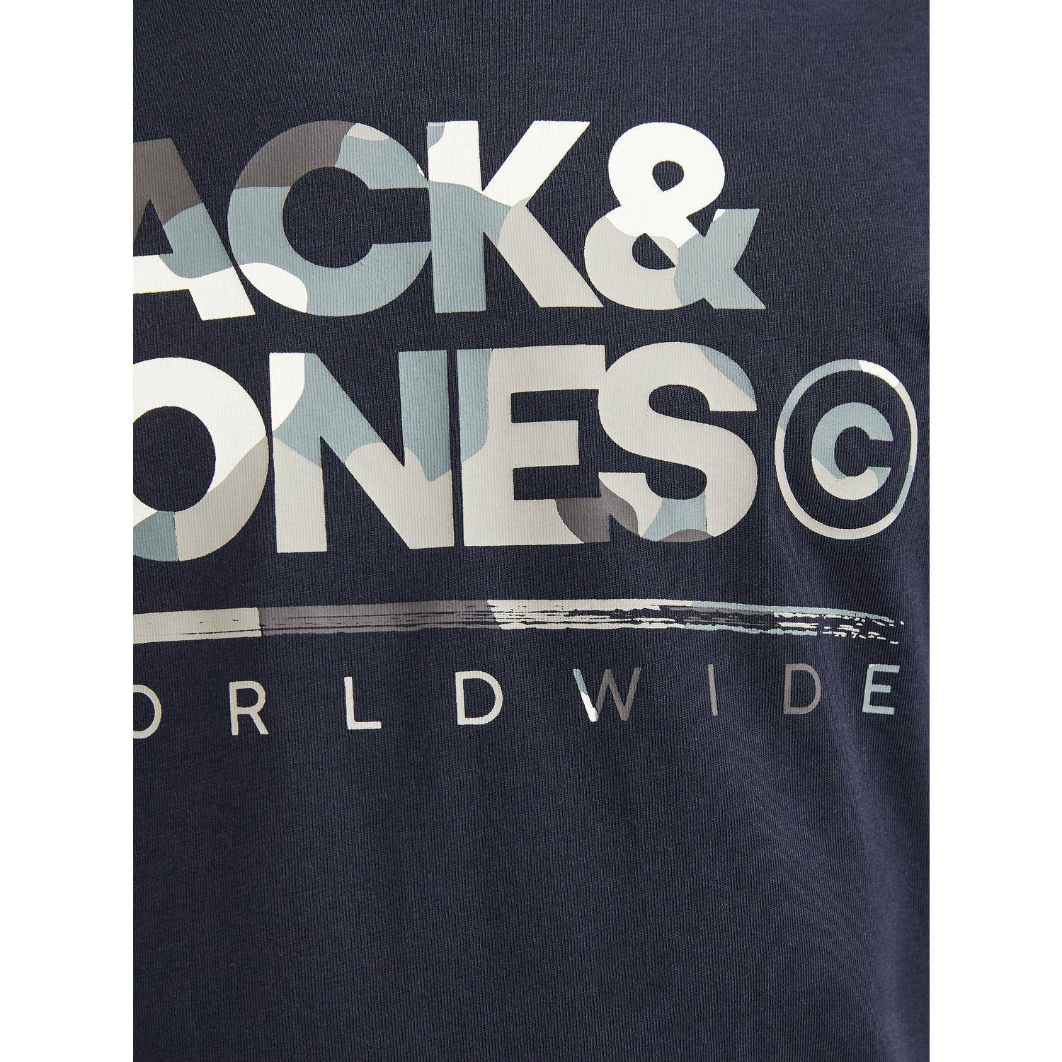 JACK & JONES JUNIOR T-shirt JJLUKE met logo donkerblauw