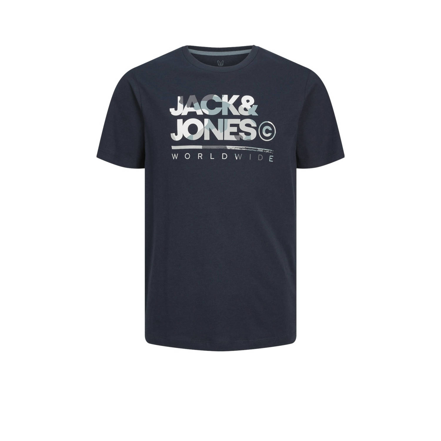 JACK & JONES JUNIOR T-shirt JJLUKE met logo donkerblauw
